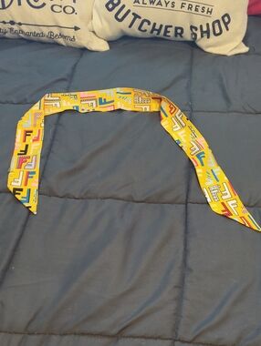 Yellow Colorful Fendi Fun Wrappy Skinny Scarf